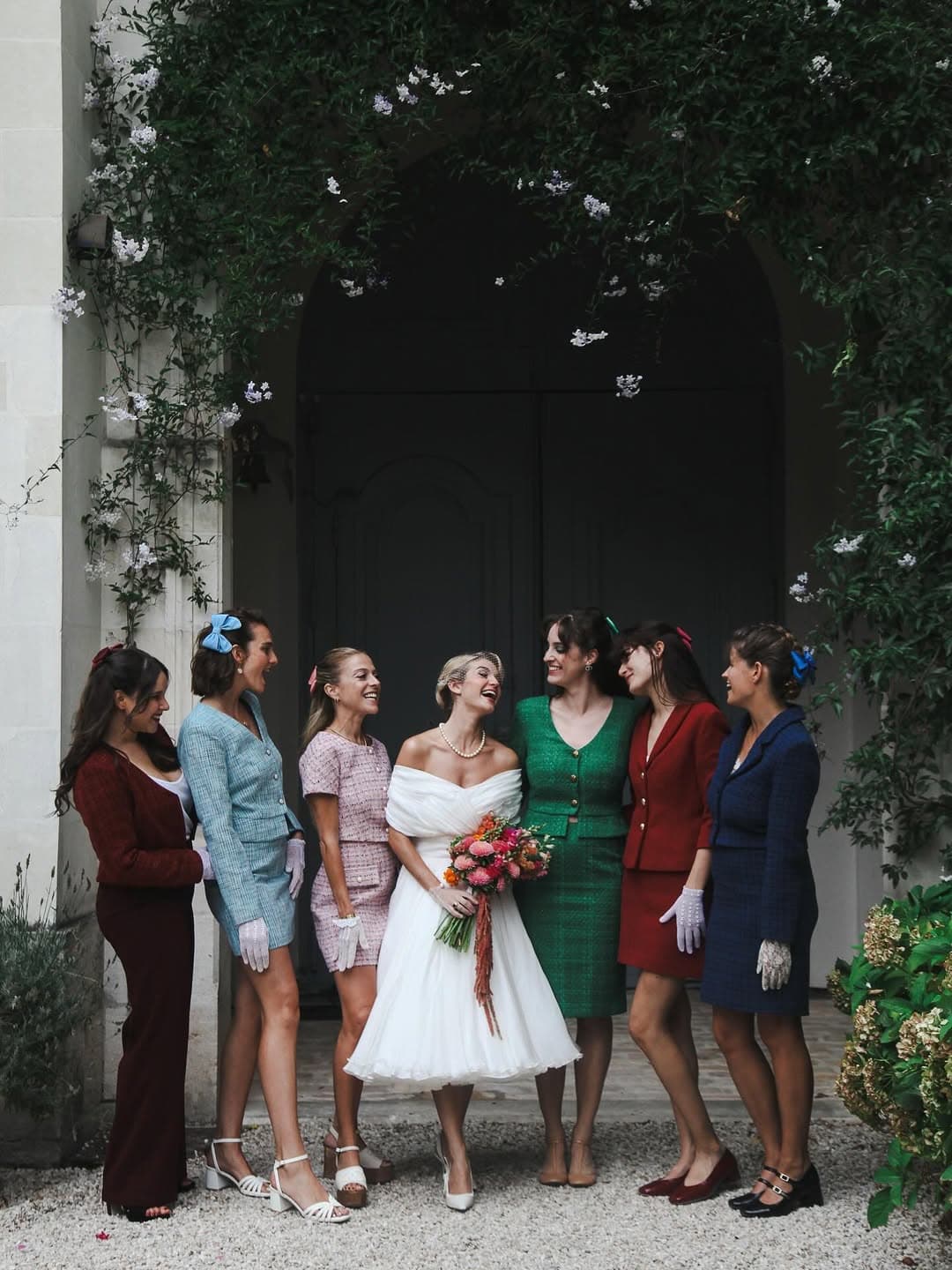 Constance Arnoult’s Bridesmaids Just Made Matching Tweed the Chicest Wedding Trend Yet