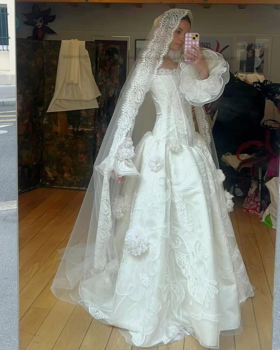 Young Fashion Prodigy Charles De Vilmorin Creates a Couture Wedding Gown for His Sister-in-Law