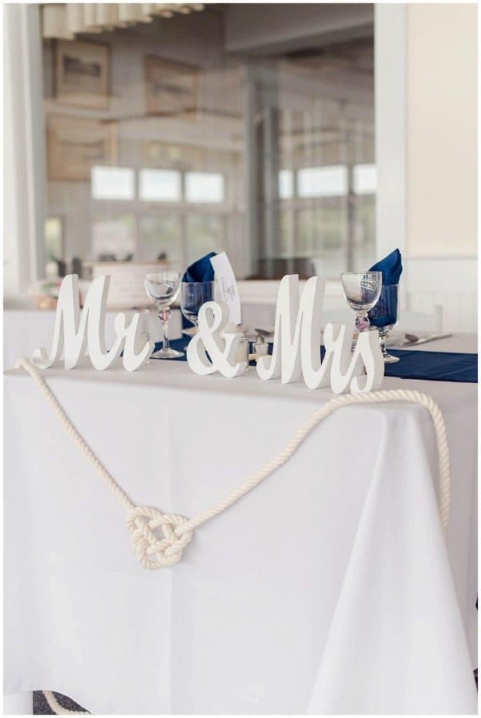 White and blue nautical themed destination wedding 