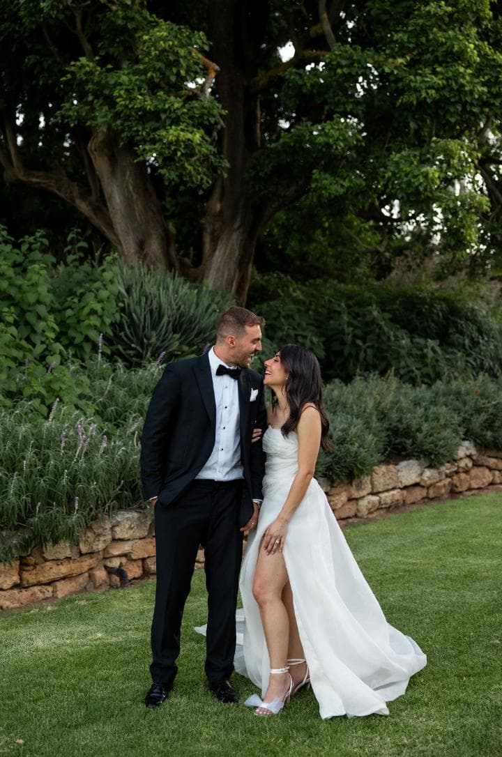 Luca and Carla’s Cozy Garden Wedding at the National Wine Centre Australia