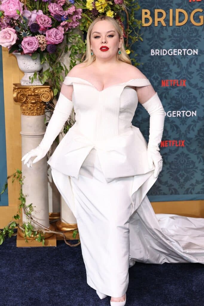 Bridgerton Star, Nicola Coughlan, Stuns in a Bridal Gown At The Season Three Premiere