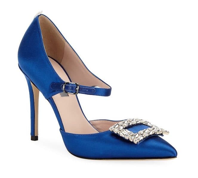 SJP blue heel Trinity Pump