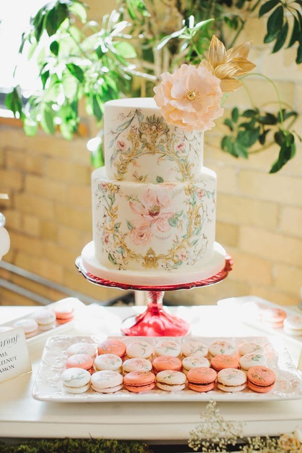 watercolour wedding cake