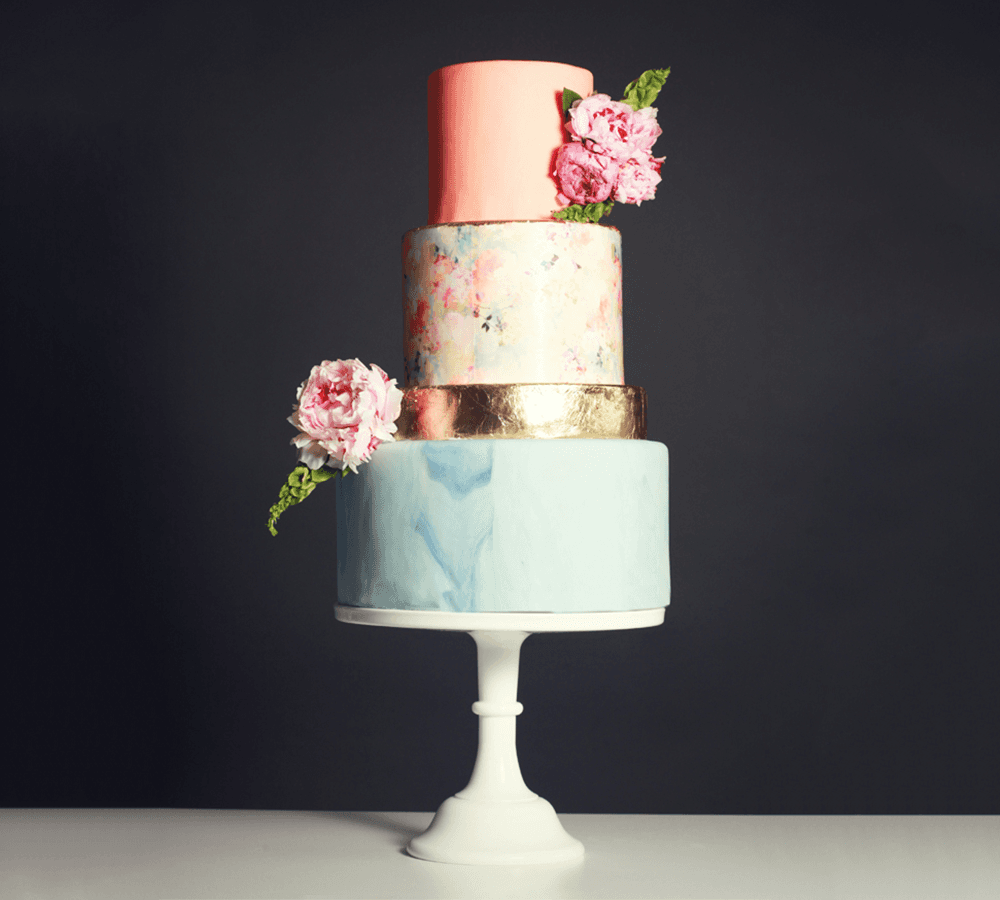 watercolour wedding cake
