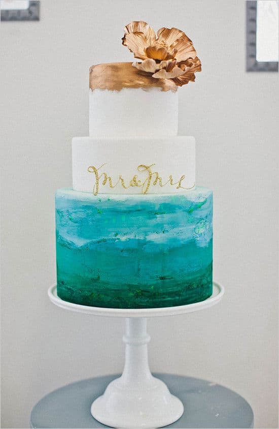 watercolour wedding cake 