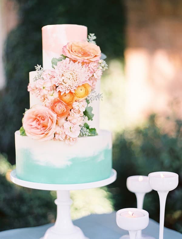 watercolour wedding cake
