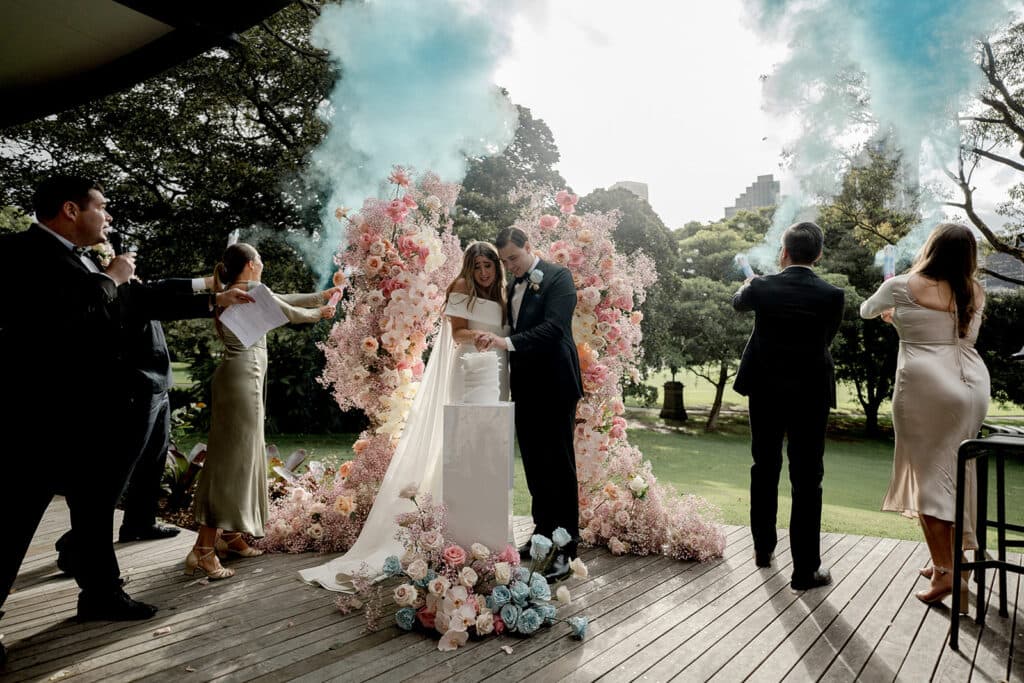 A Garden Themed Wedding Reception At Terrace On The Domain in Sydney, Australia