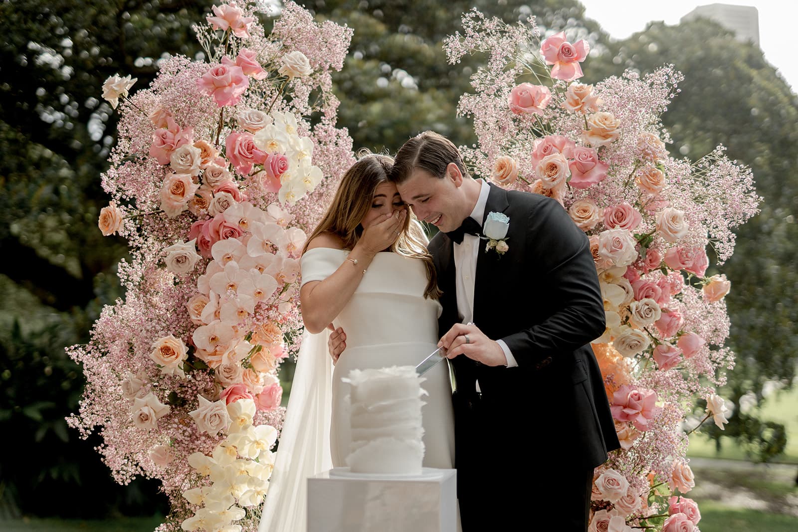 A Garden Themed Wedding Reception At Terrace On The Domain in Sydney, Australia