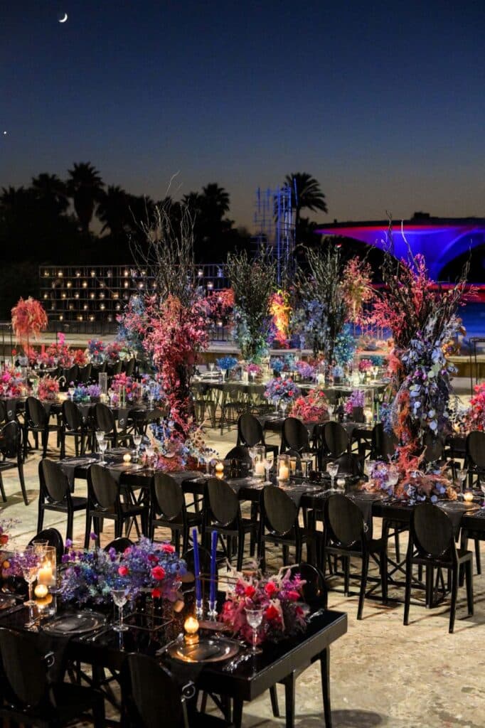 Colourful destination wedding in Tripoli 
Flower arrangement