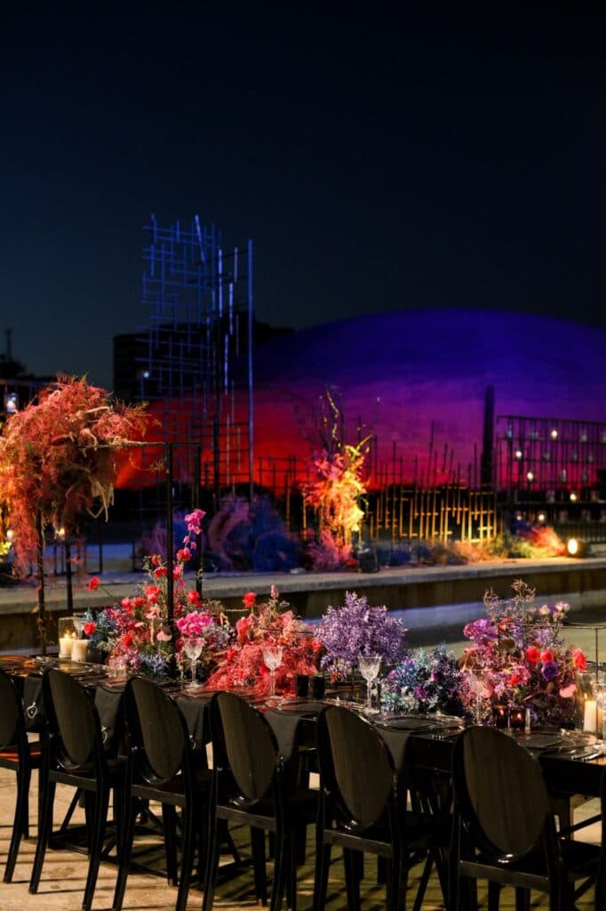 Colourful destination wedding in Tripoli 
Flower arrangement