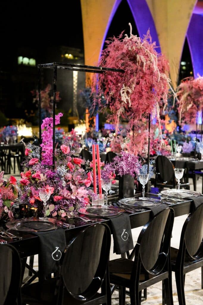 Colourful destination wedding in Tripoli 
Flower arrangement