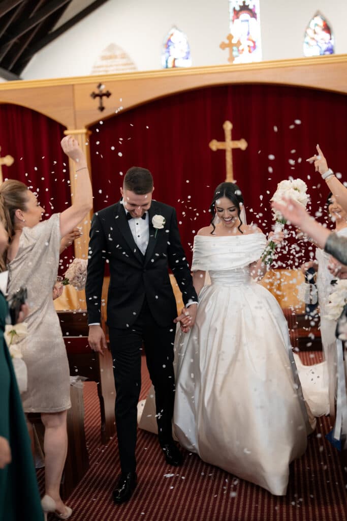 This Bride Wore a Stunning, Minimalist Gown to Her Elegant and Classic Wedding in Sydney