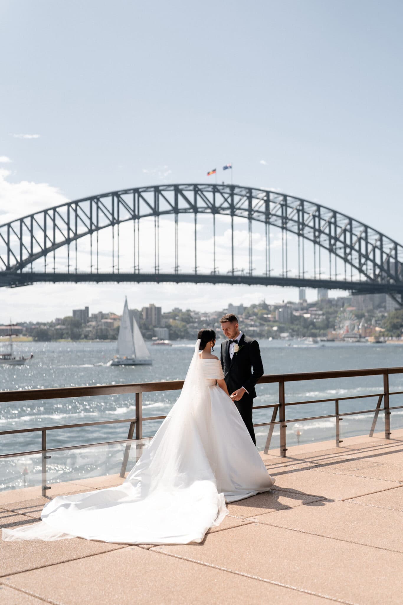 This Bride Wore a Stunning, Minimalist Gown to Her Elegant and Classic Wedding in Sydney