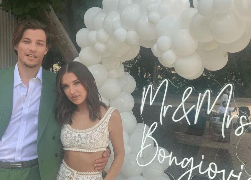  Millie Bobby Brown Wore a Chic White Coord Set to Her Engagement Party