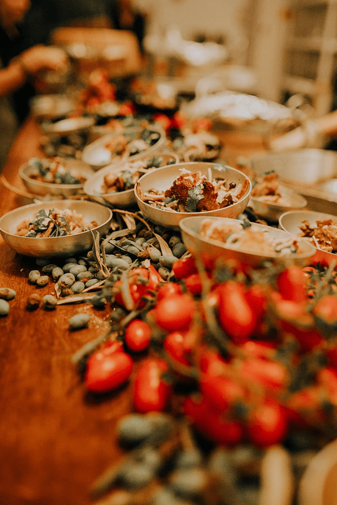 Food as part of Jewish wedding where they serve buffet-style meals.