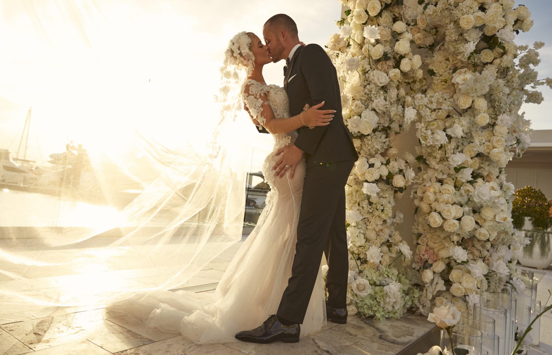 Ellie Gonsalves Wears Three Couture Dresses at Her Destination Wedding on the Gold Coast