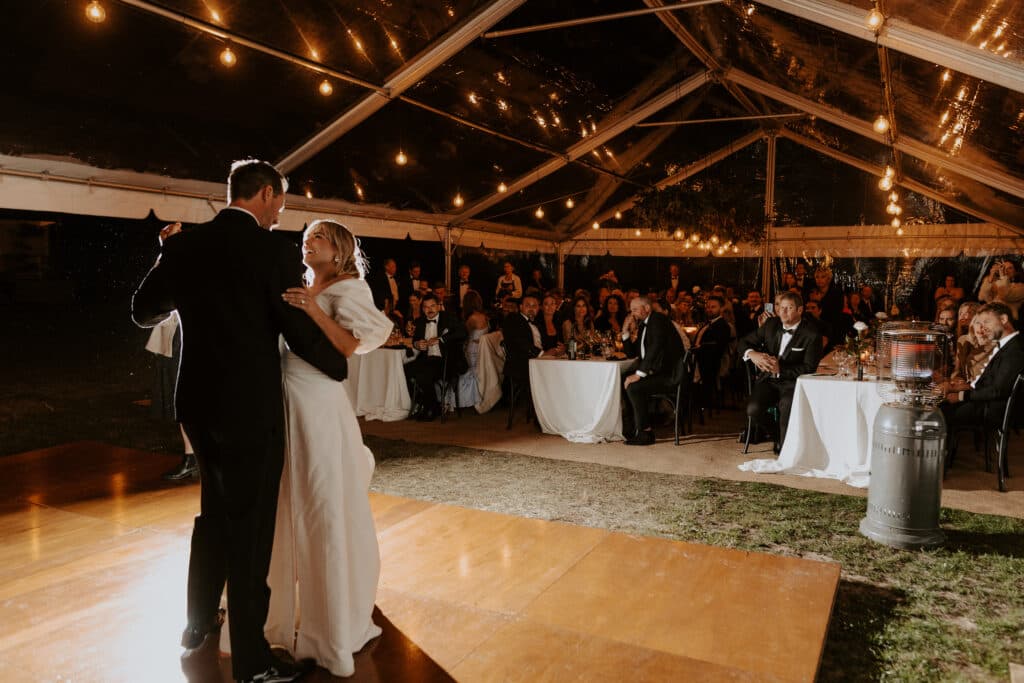 Bride and groom on the dancefloor