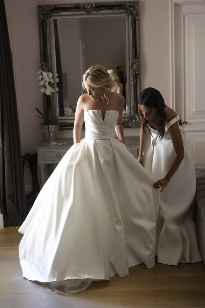 Bride in her ballgown wedding dress