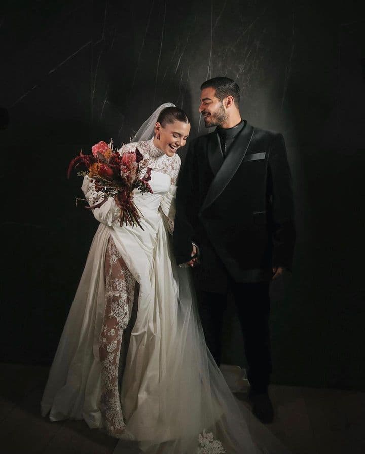 Bride and Groom embracing