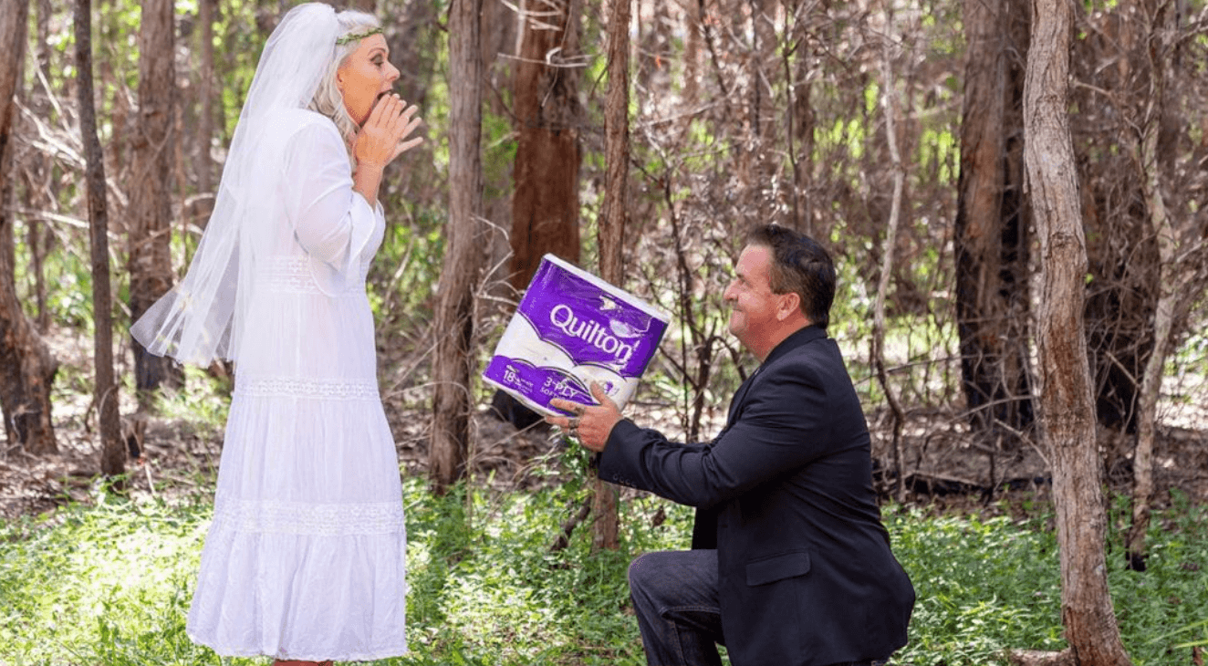 Couple Has Hilarious ‘Postponement Photoshoot’
