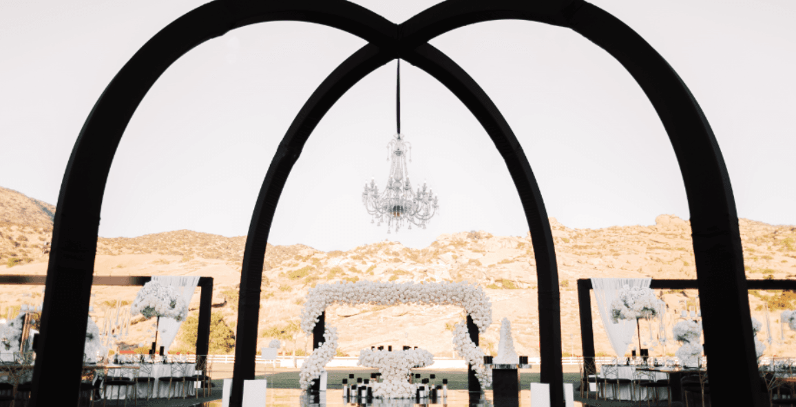 This Outdoor Wedding Featured Gigantic Black Arches