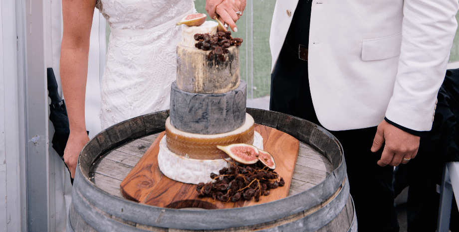 An Incredibly Unique Wedding: A Five-Cheese Cake And A Crepe Van