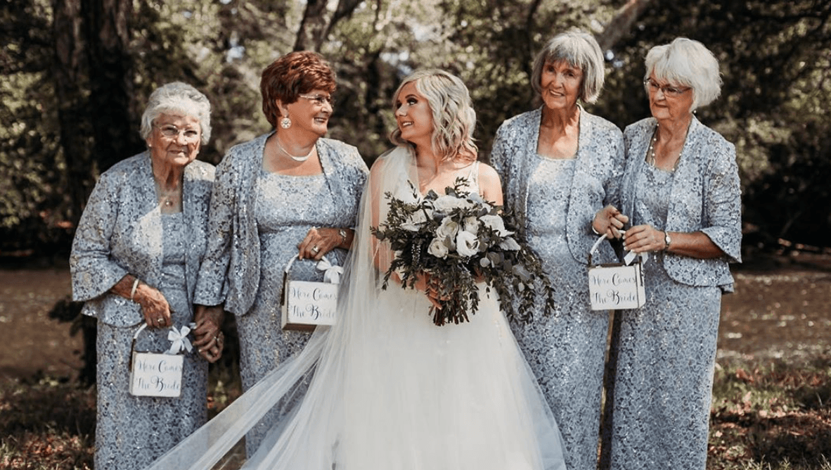 Adorable! This Bride Had Four Grandmothers As Her Flowergirls