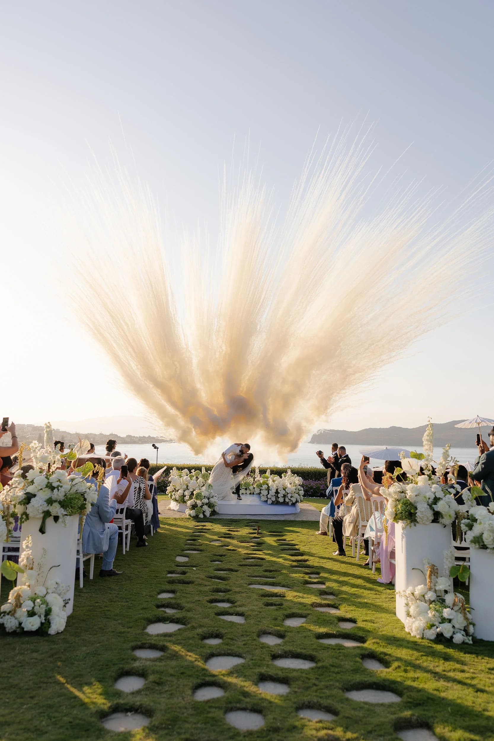 Andreea & Joey’s Sunset Destination Wedding at the Breathtaking Sea View by En Kipo in Greece