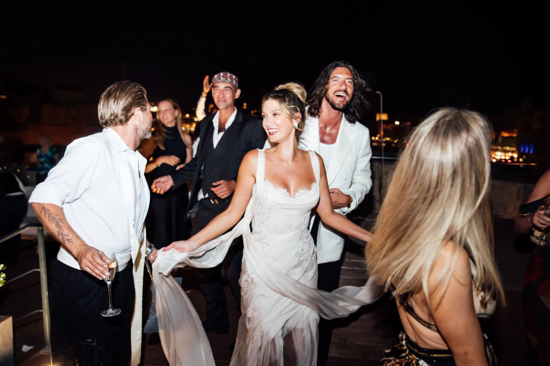 Delta Goodrem Shone in Custom Antoinette Fusillo Couture for Her Pre-Wedding Celebration in Malta