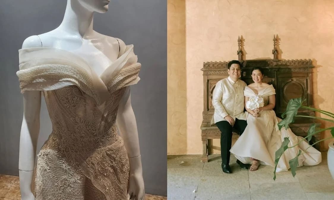 Inside Aika Robredo’s Repurposed Barong Wedding Gown