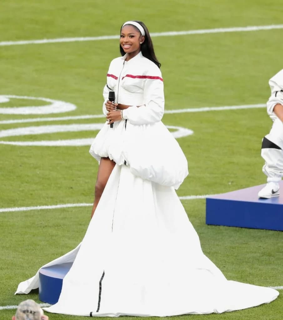 Coco Jones pays tribute to Whitney Houston at the Superbowl