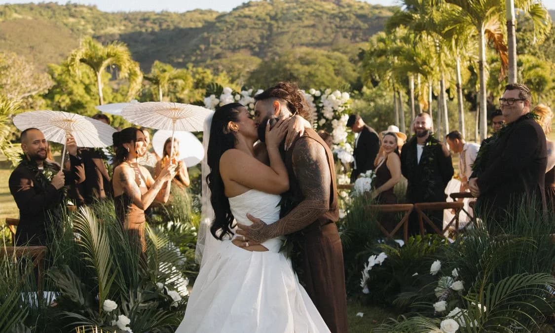 Drew Afualo’s Wedding Was a Tropical Dream With One Unforgettable Cultural Moment
