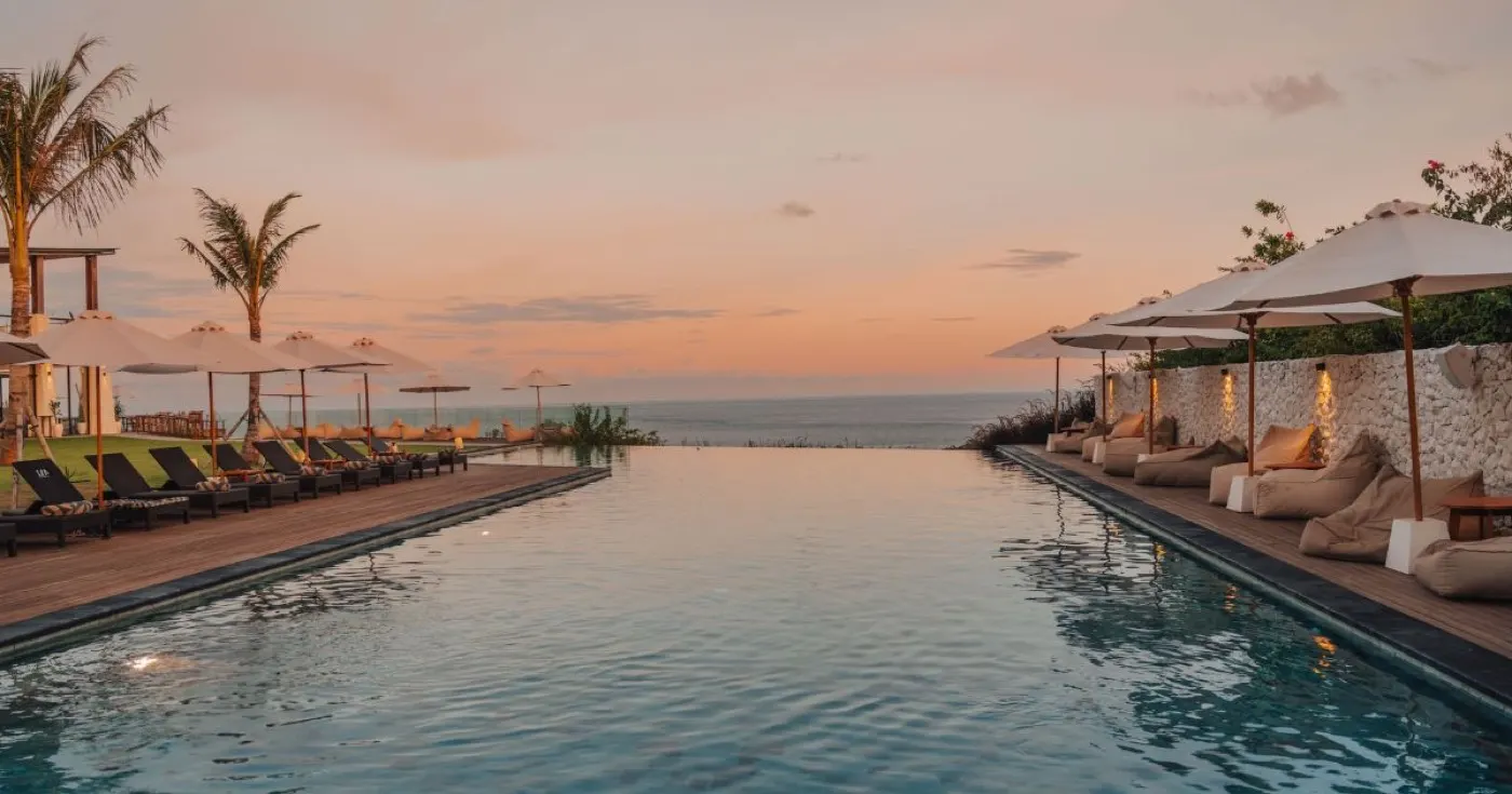 Infinity pool at sunset