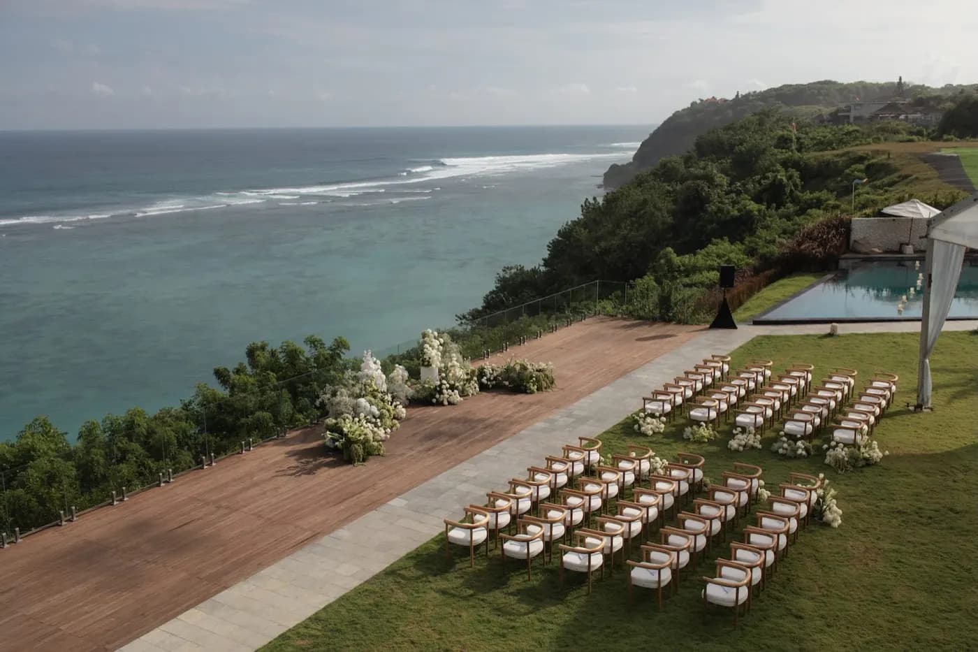 Clifftop ceremony set-up