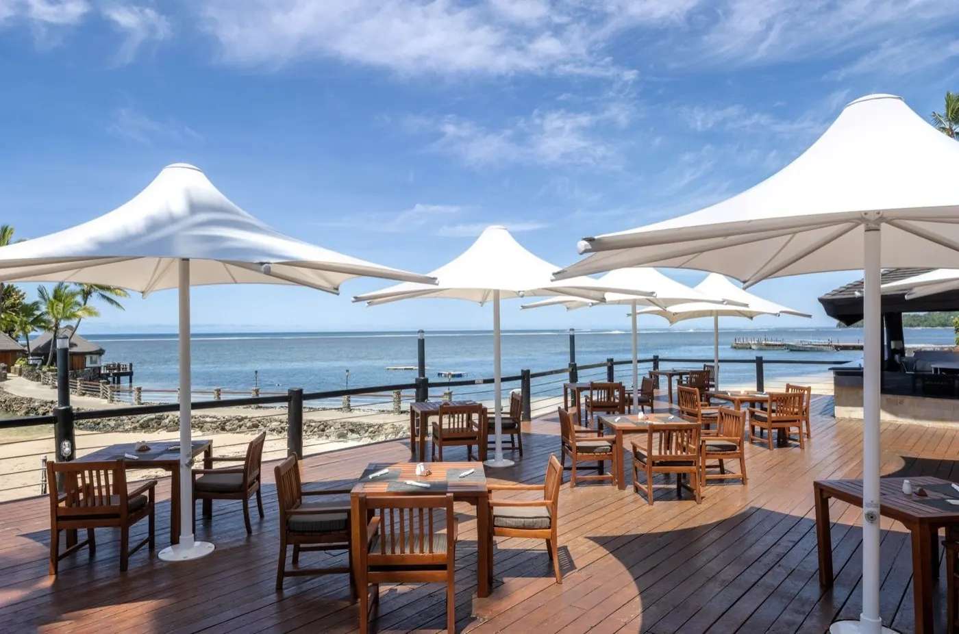 Oceanfront dining deck