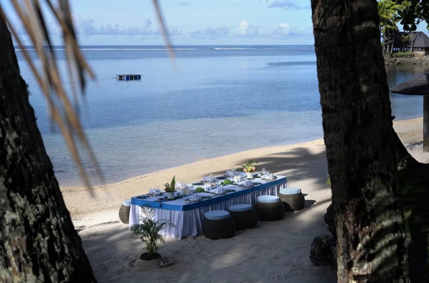 Beach dinner set-up