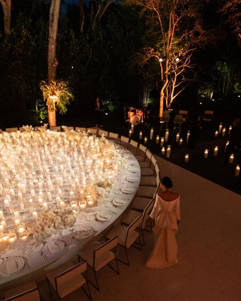 candlelit wedding reception