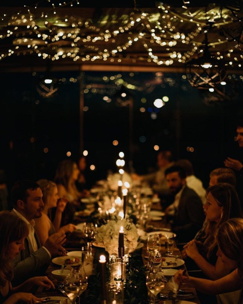 candlelit wedding reception