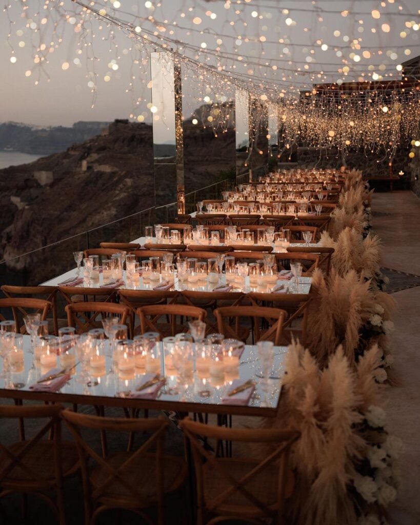 candlelit wedding reception