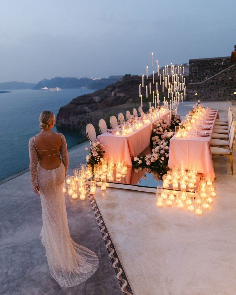 candlelit wedding reception