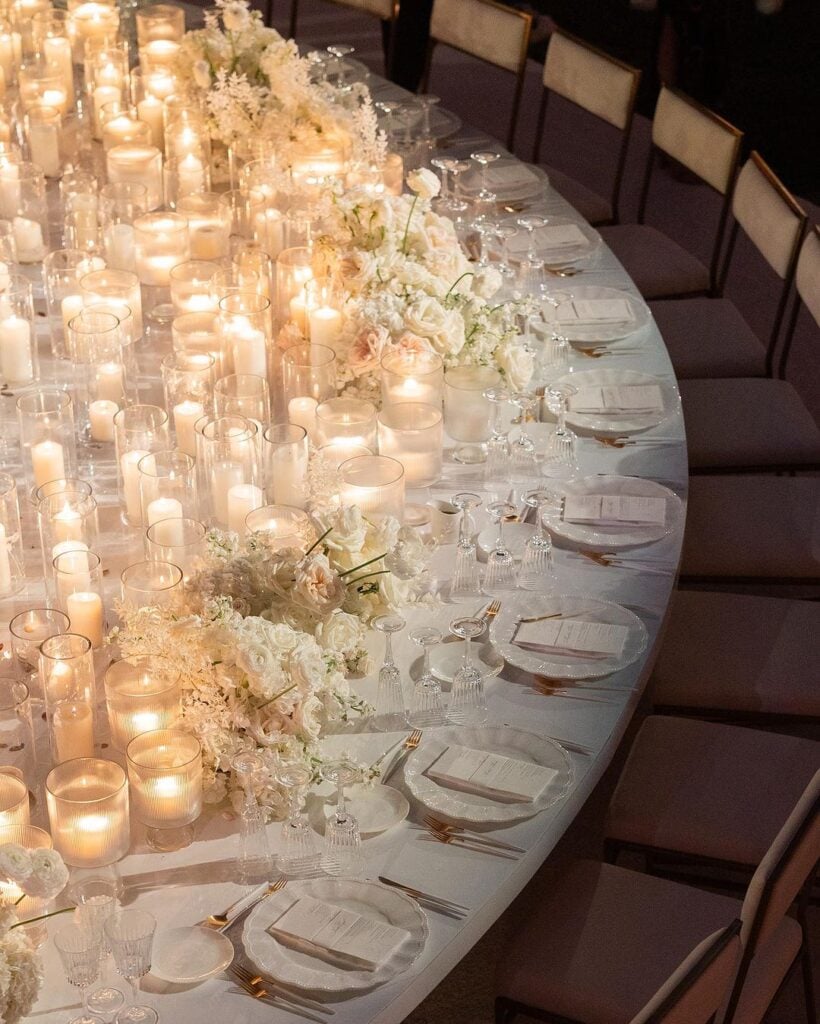 candlelit wedding reception