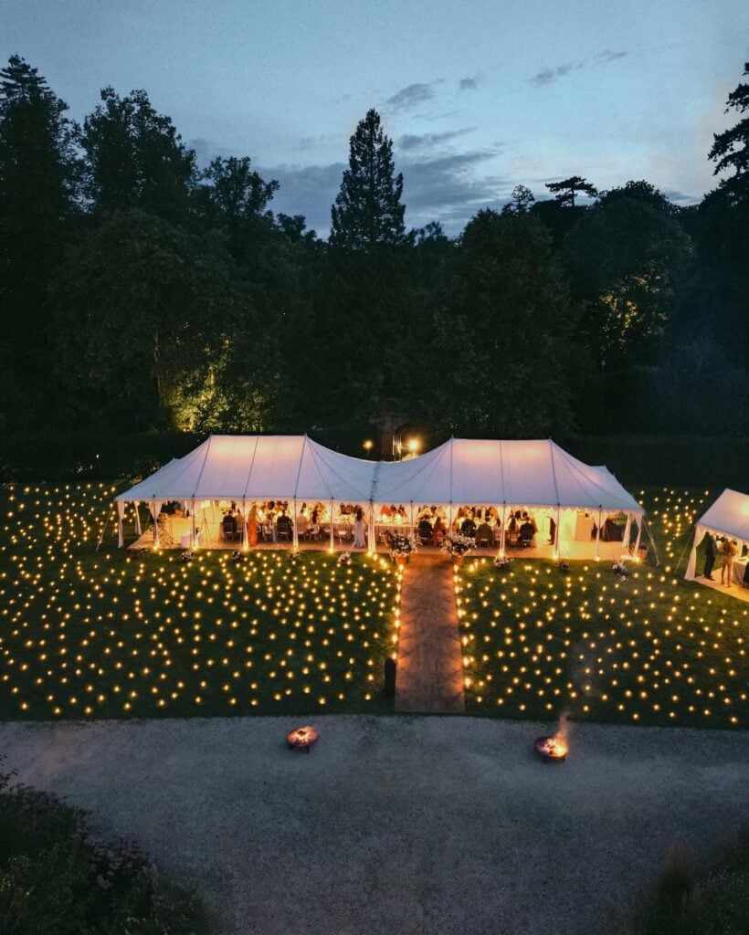 candlelit wedding reception