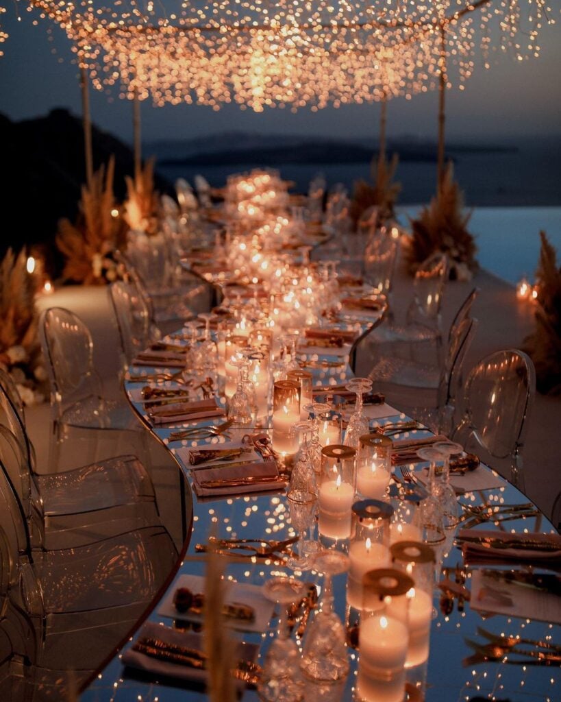 candlelit wedding reception
