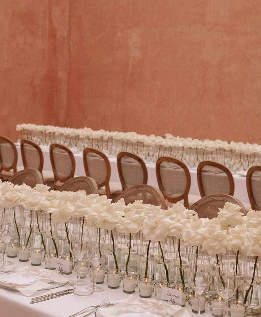 candlelit wedding reception