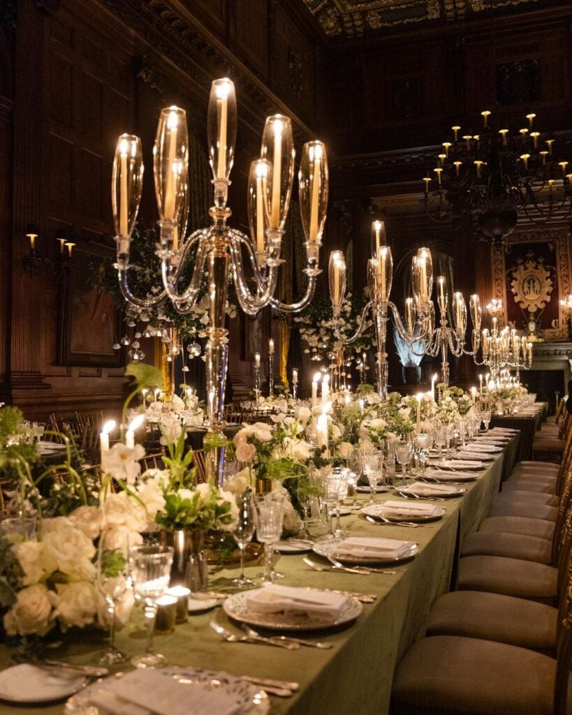 candlelit wedding reception
