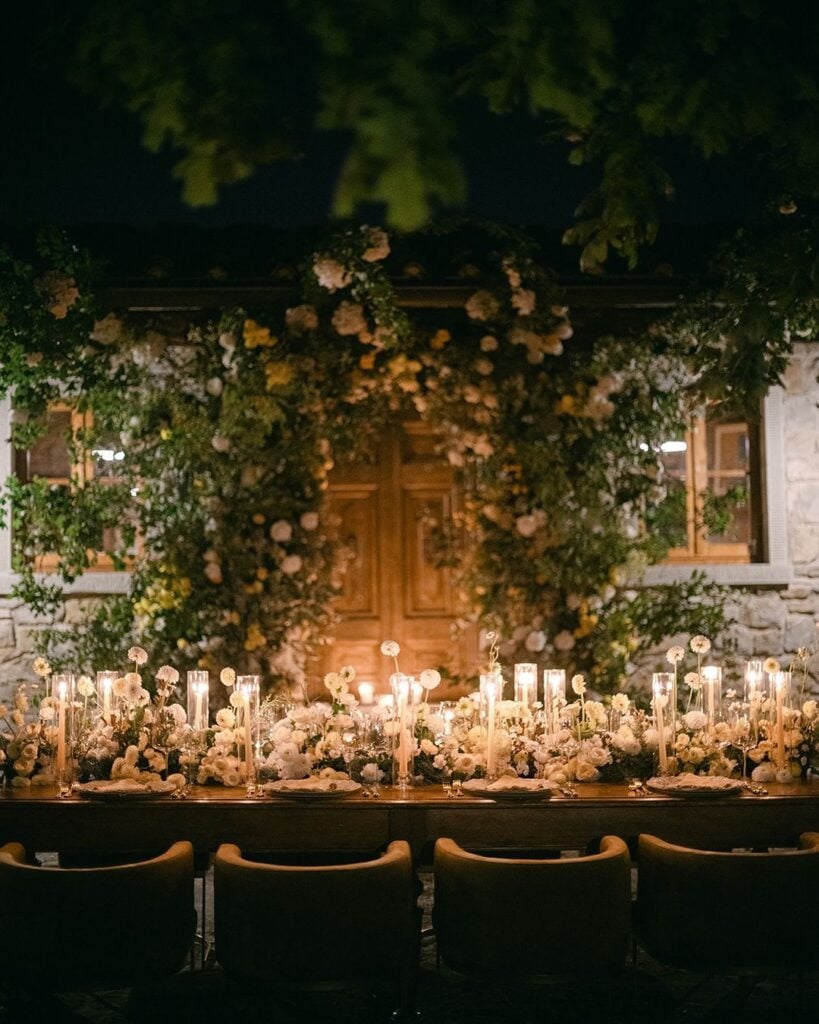 candlelit wedding reception