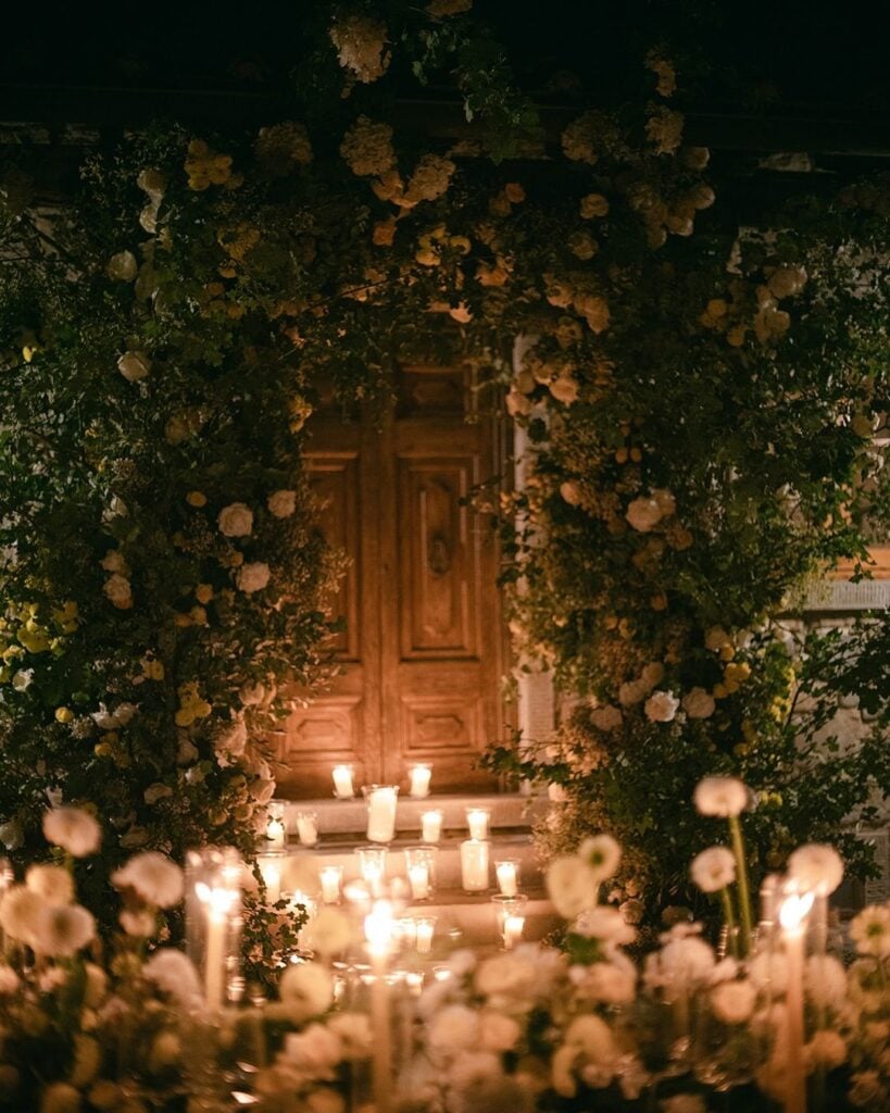 candlelit wedding reception