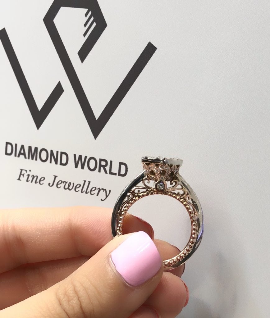 Diamond World Fine Jewellery filigree design engagement ring