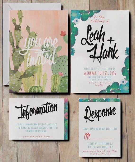 southwestern style wedding invitations etsy