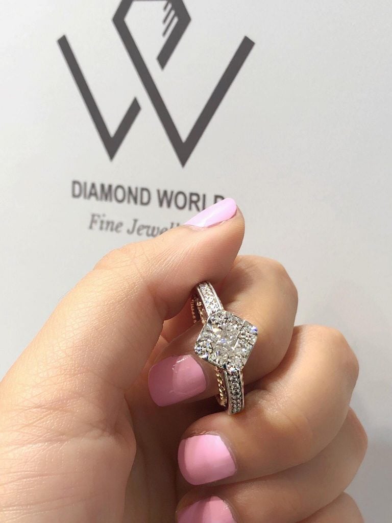 illusion diamond engagement ring